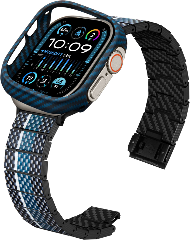 Чехол Pitaka для Apple Watch Ultra/Ultra 2 49 мм, кевлар, синий