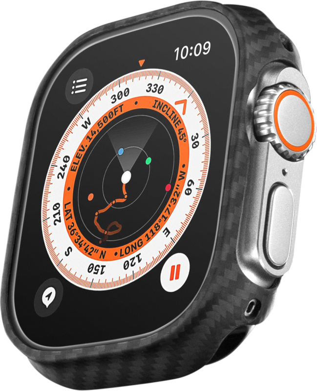 Чехол Pitaka для Apple Watch Ultra 49 мм, кевлар, черный