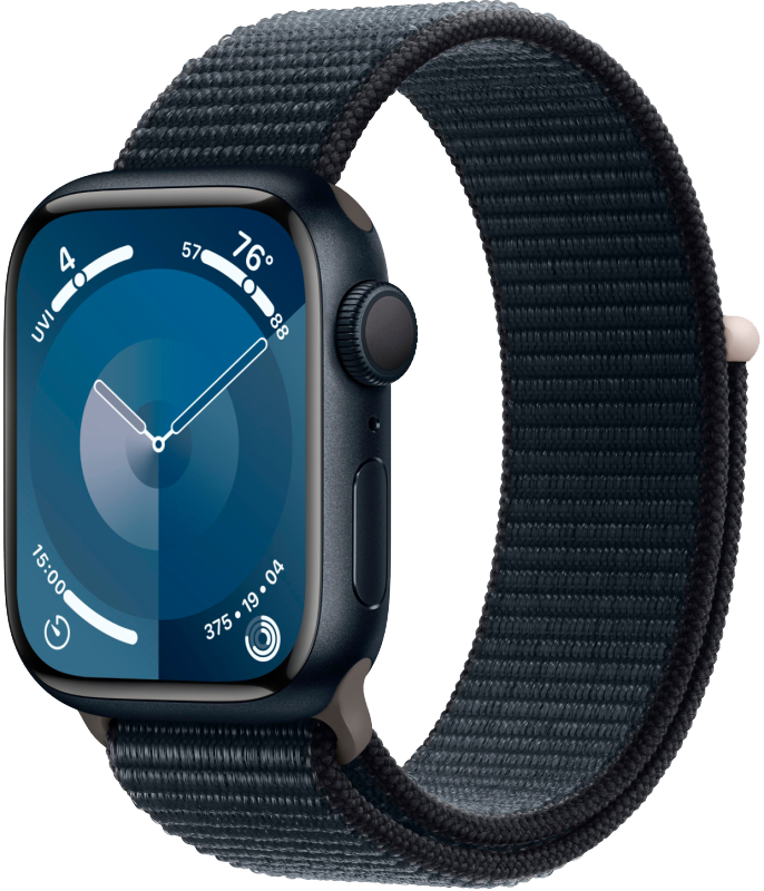 Apple Watch Series 9 GPS 41мм корпус из алюминия Темная ночь + ремешок Sport Loop Темная ночь